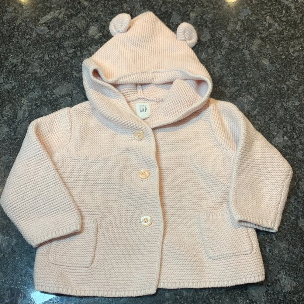 Baby Gap Girls Hooded Ears Sweater Jacket 6-12m